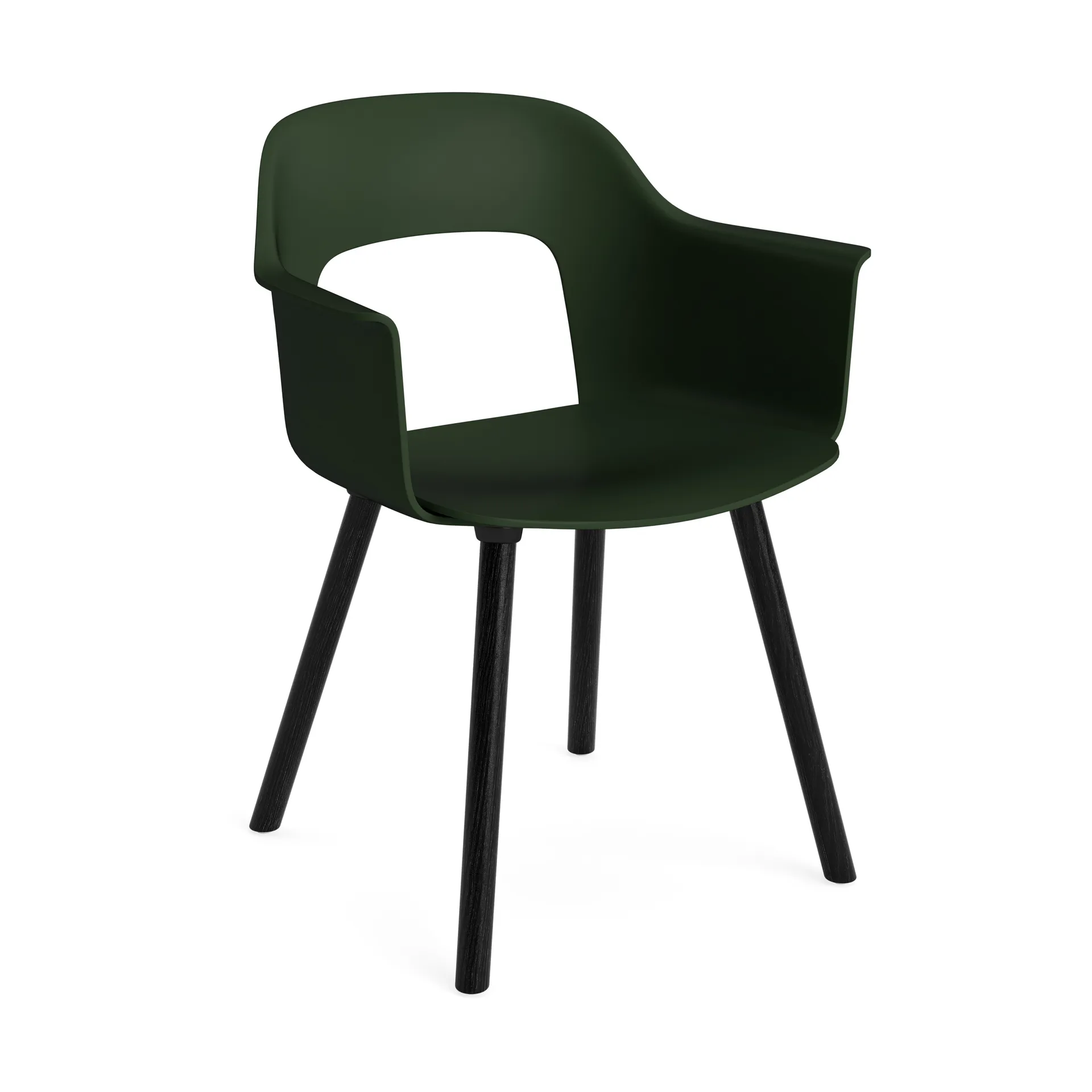 Layout Armchair 211 karmstol, Bottle green-svartlakkert eik HAY