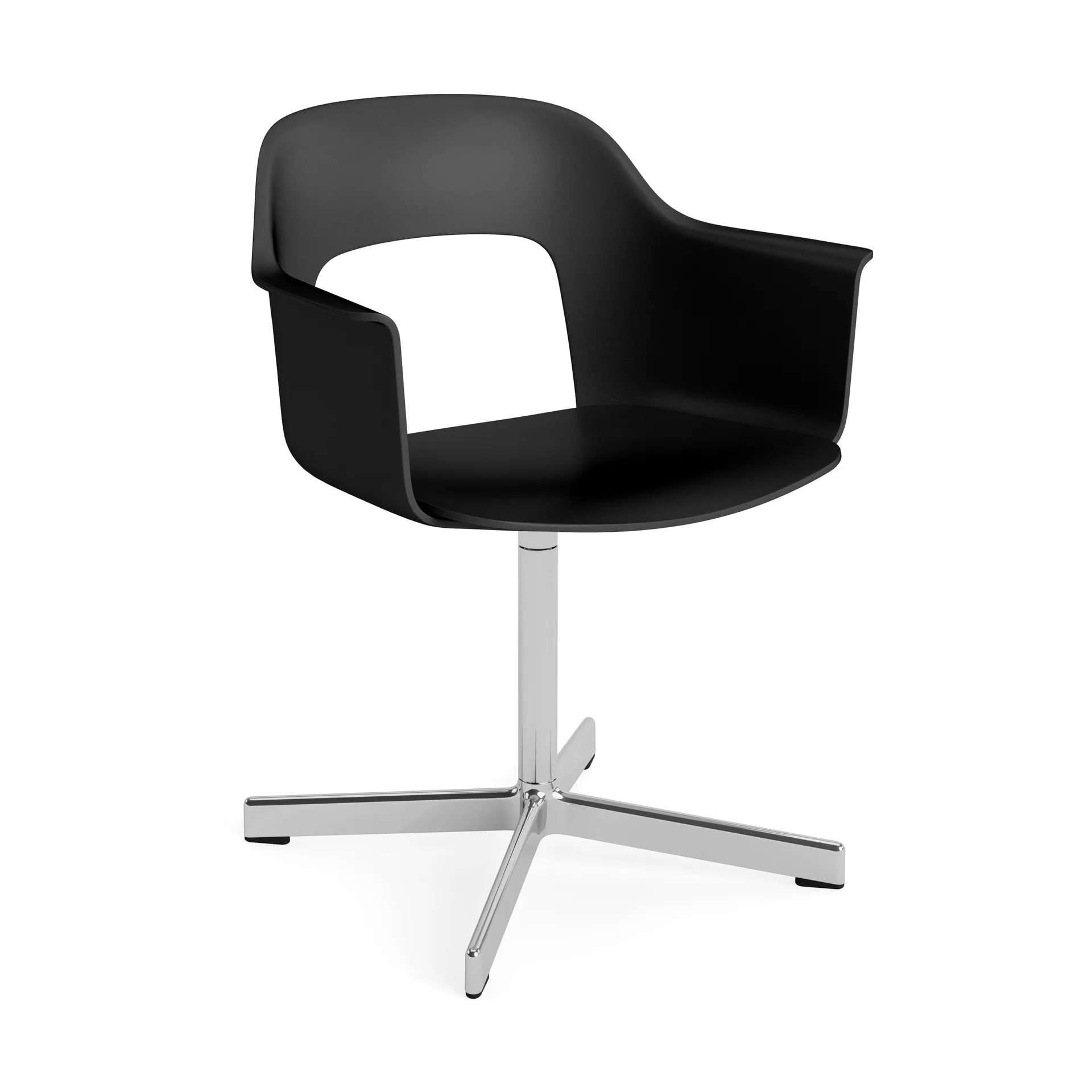 Layout Armchair 231 kontorstol, Black-polerad aluminium 4 star swivel base HAY