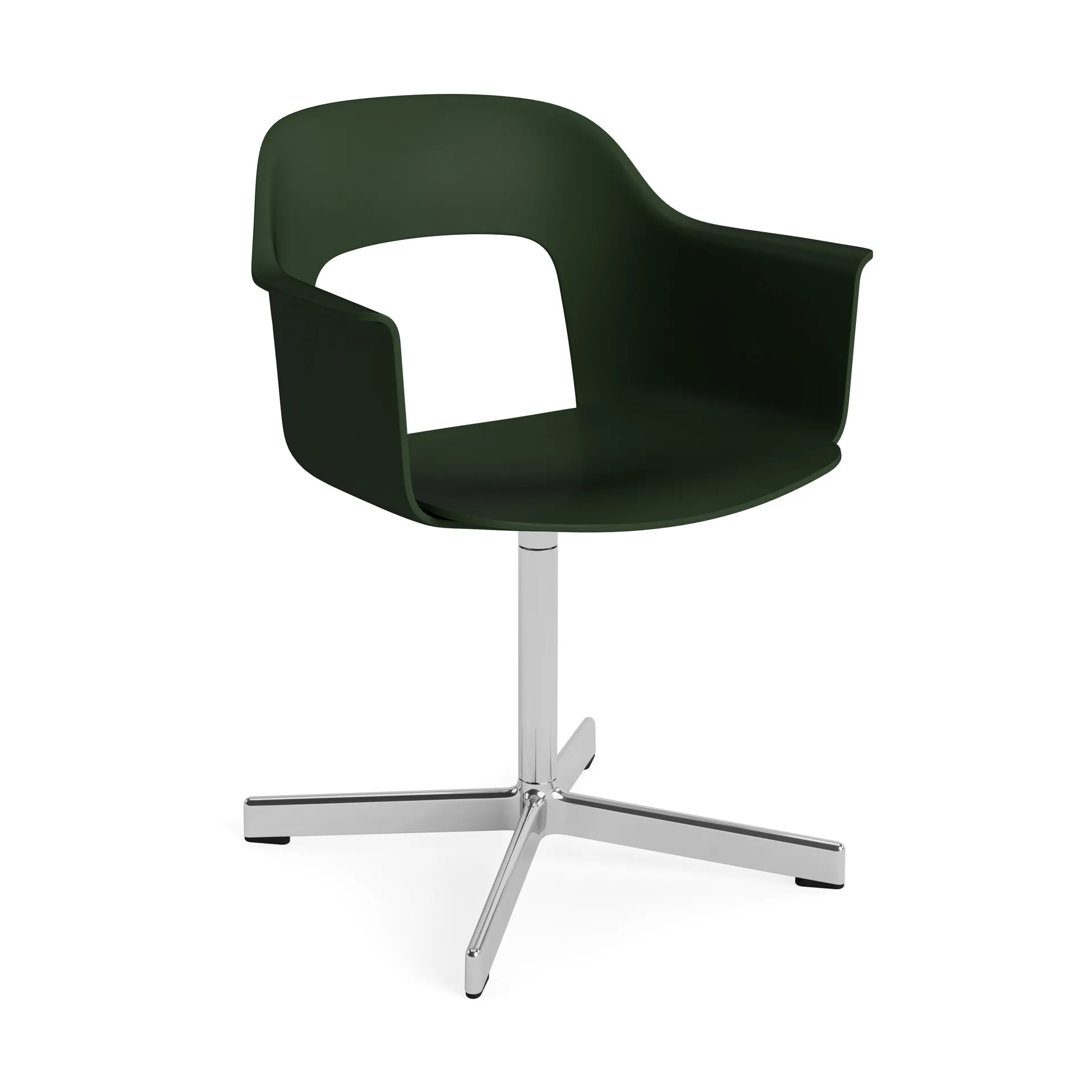 Layout Armchair 231 kontorstol, Bottle green-polert aluminium 4-star swivel base HAY