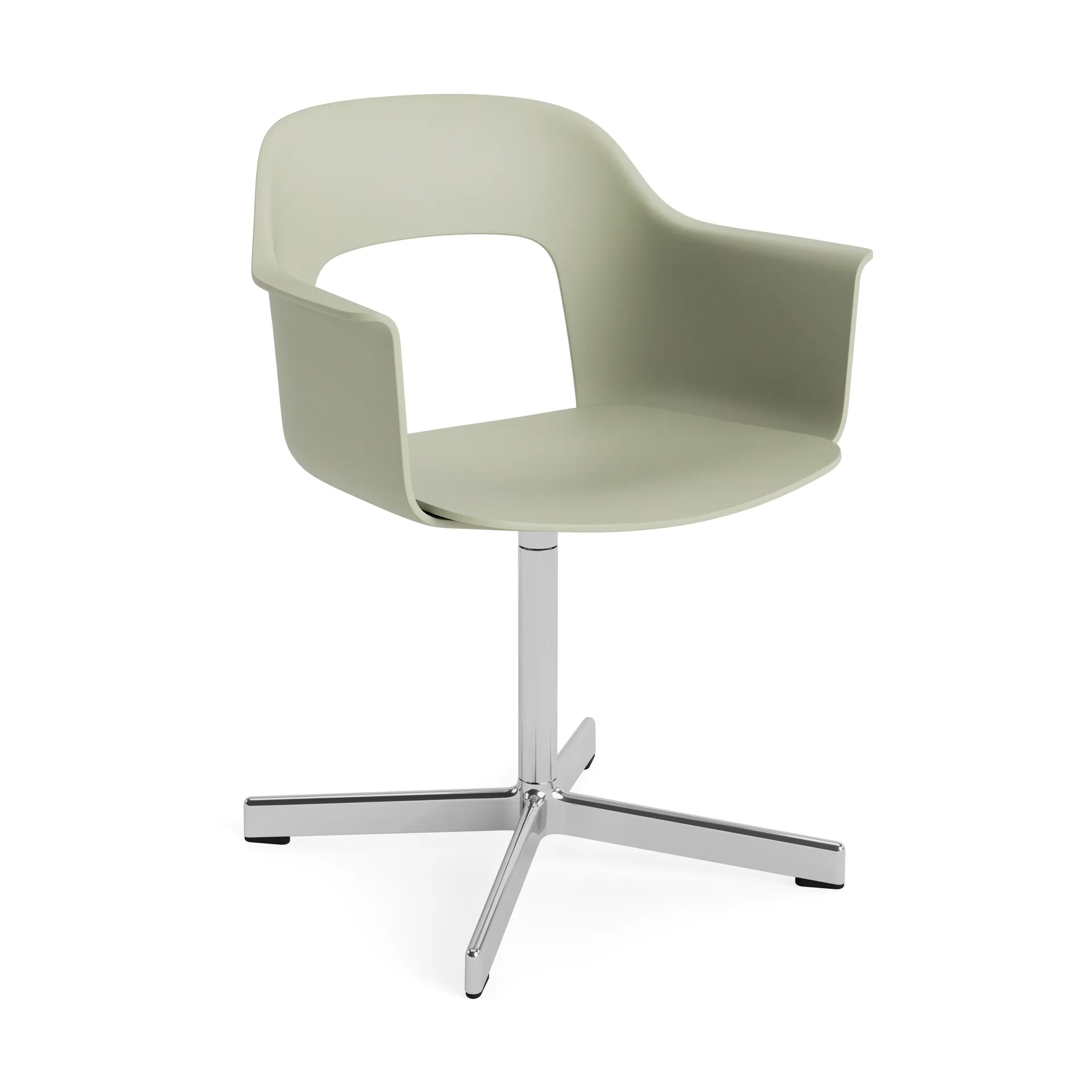 Layout Armchair 231 kontorstol, Pastel green-polerad aluminium 4-star swivel base HAY