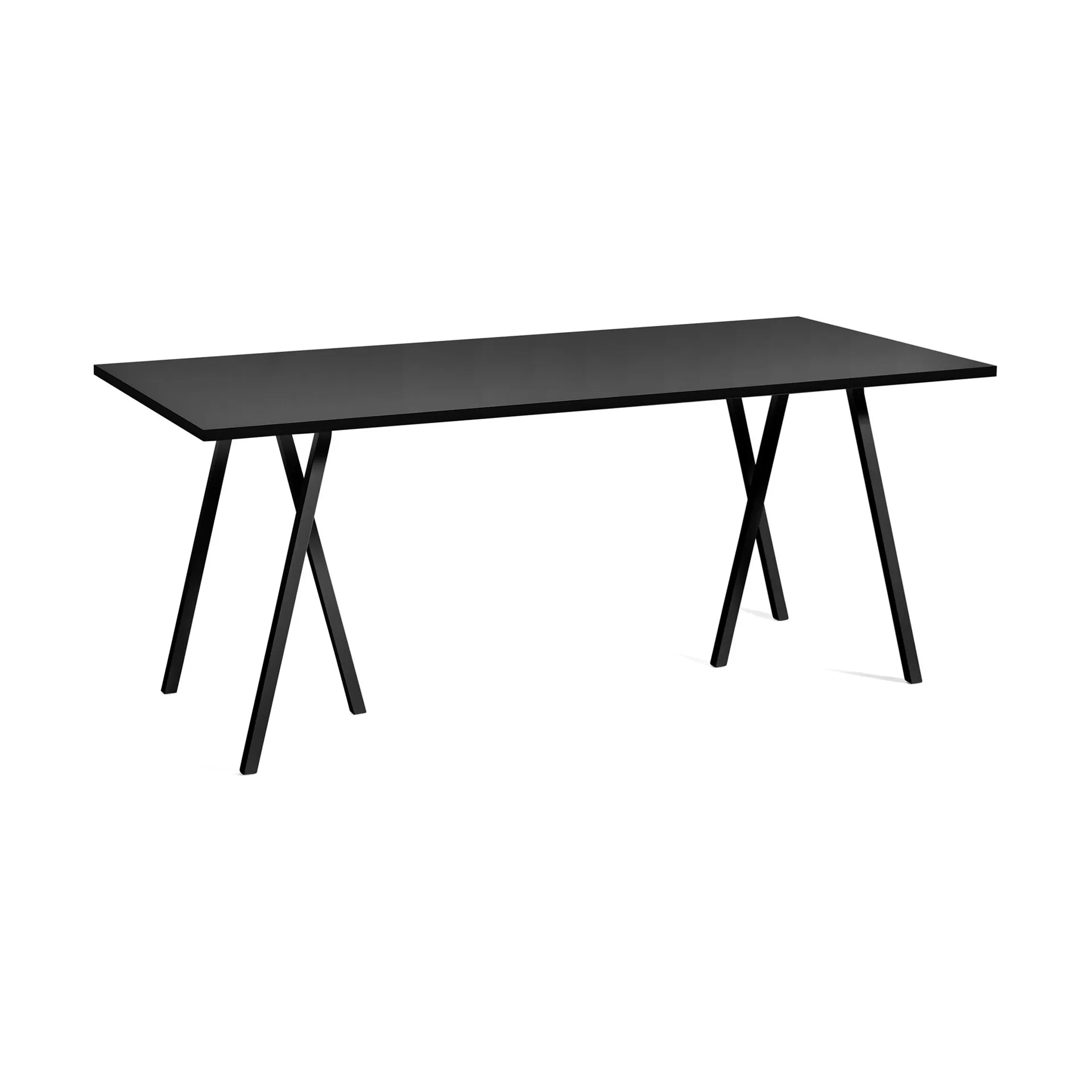 Loop Stand incl. support spisebord 87,5x180 cm, Black-black linoleum-lacq. ash HAY