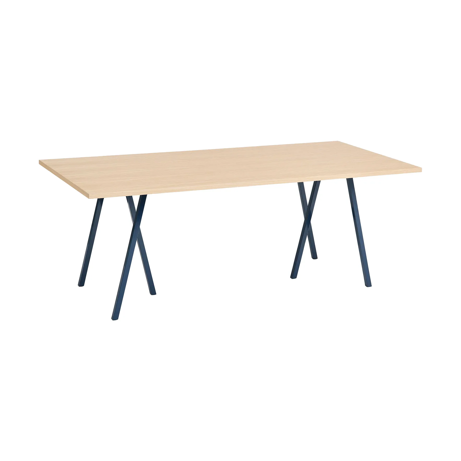 Loop Stand incl. support spisebord 92,5x200 cm, Deep blue-clear lacq. oak HAY