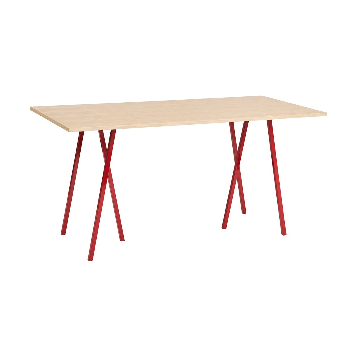Bilde av HAY Loop Stand incl. support spisebord 925x200 cm Maroon red-clear lacq. oak