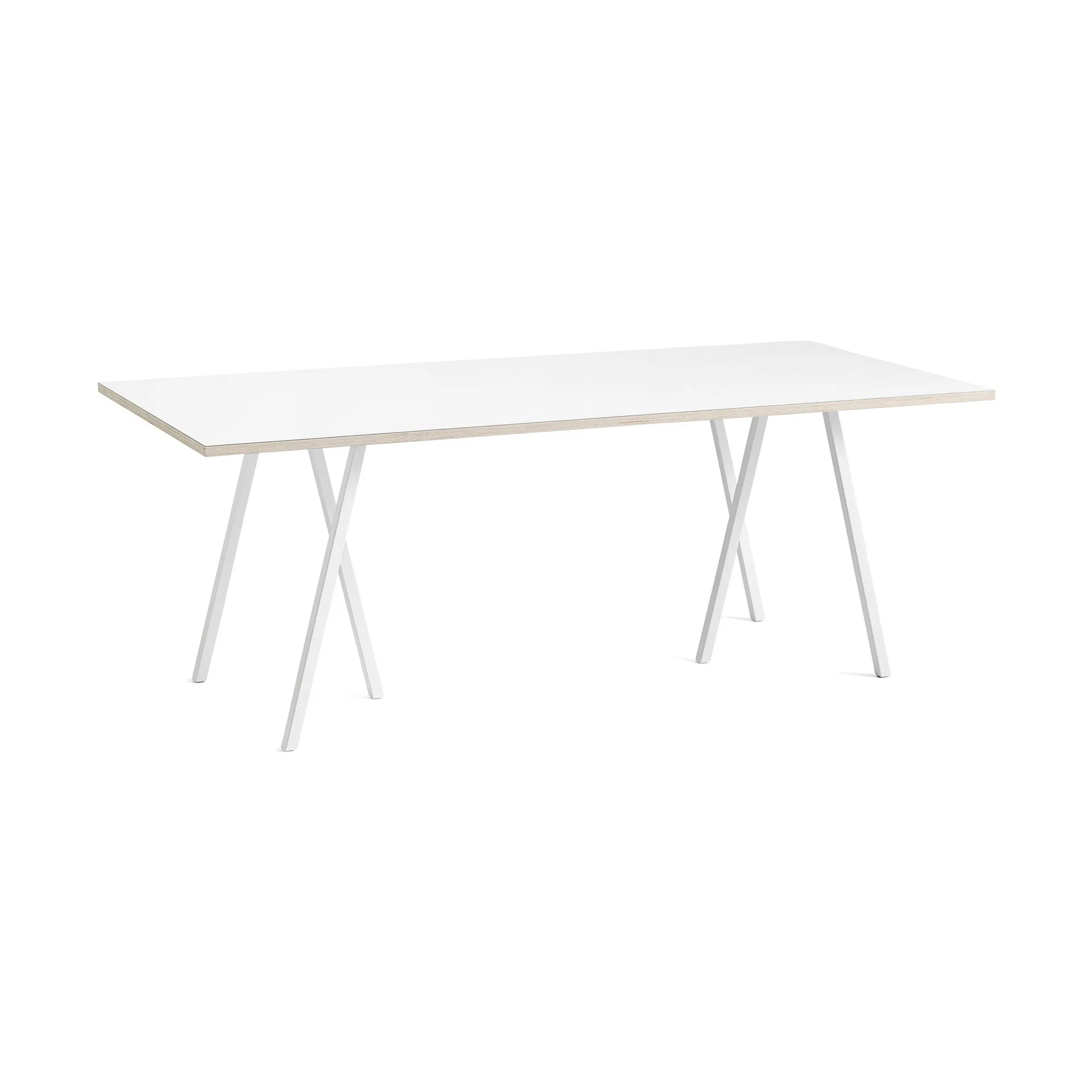 Loop Stand incl. support spisebord 92,5x200 cm, White-white laminate-plywood HAY