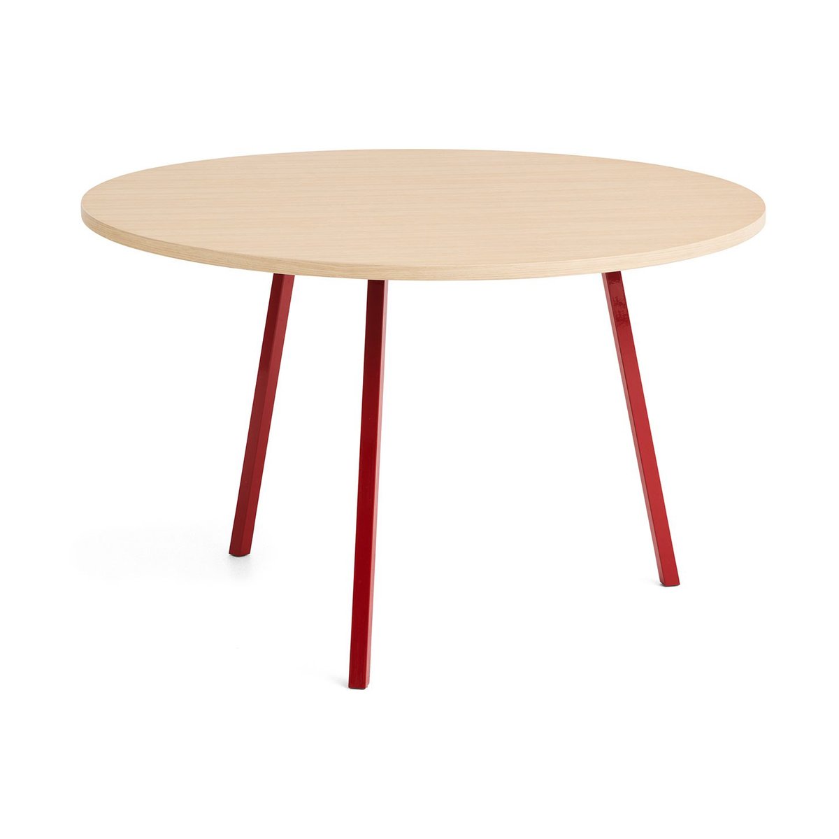 Bilde av HAY Loop Stand spisebord Ø120 cm Maroon red-clear lacq. oak