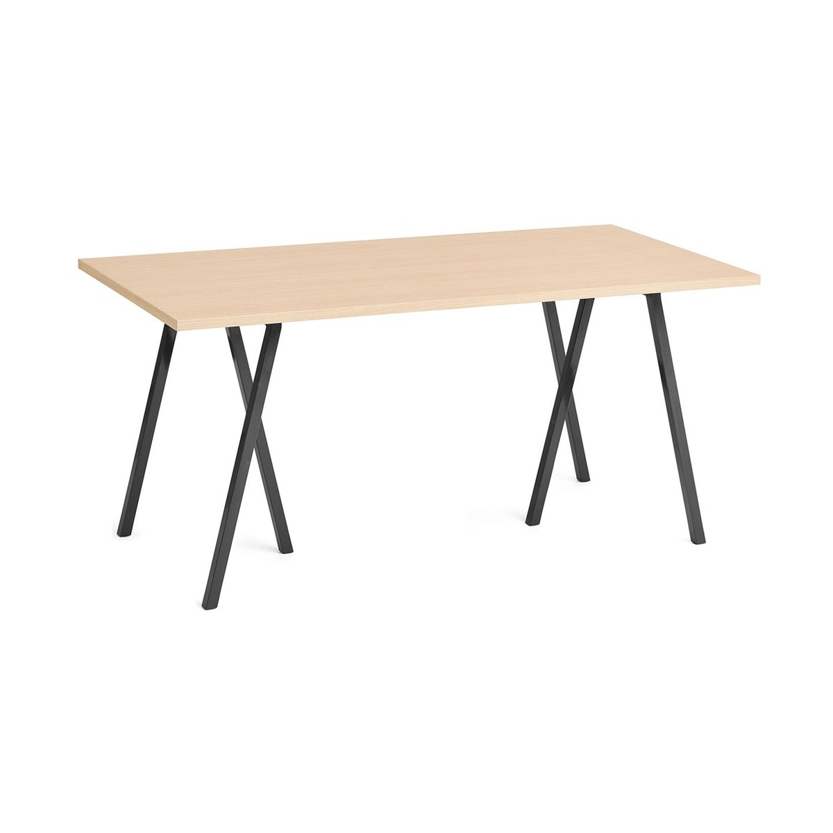 HAY Loop Stand spisebord 77,5x160 cm Black-black linoleum-lacq. oak
