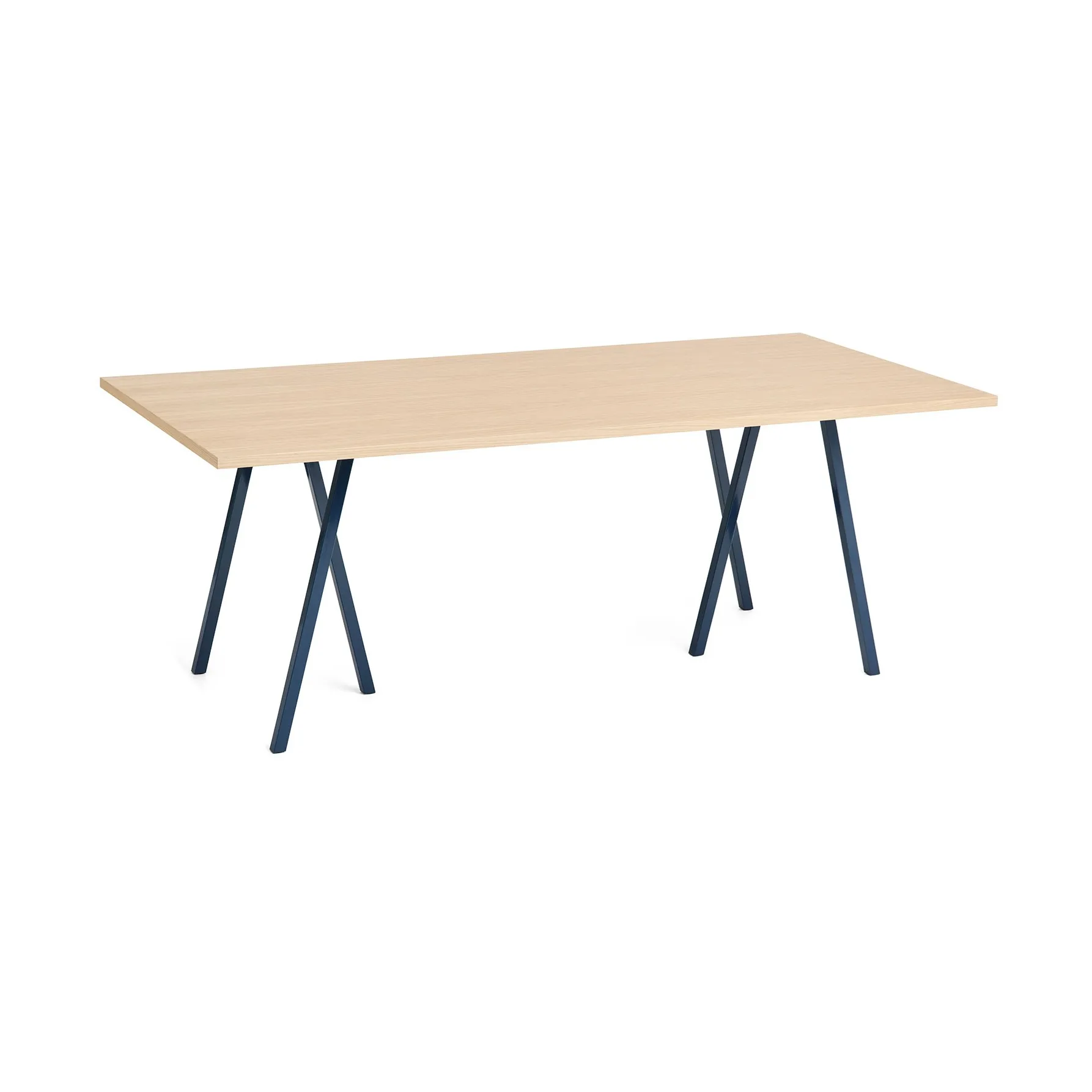 Loop Stand spisebord 92,5x200 cm, Deep blue-clear lacq. oak HAY