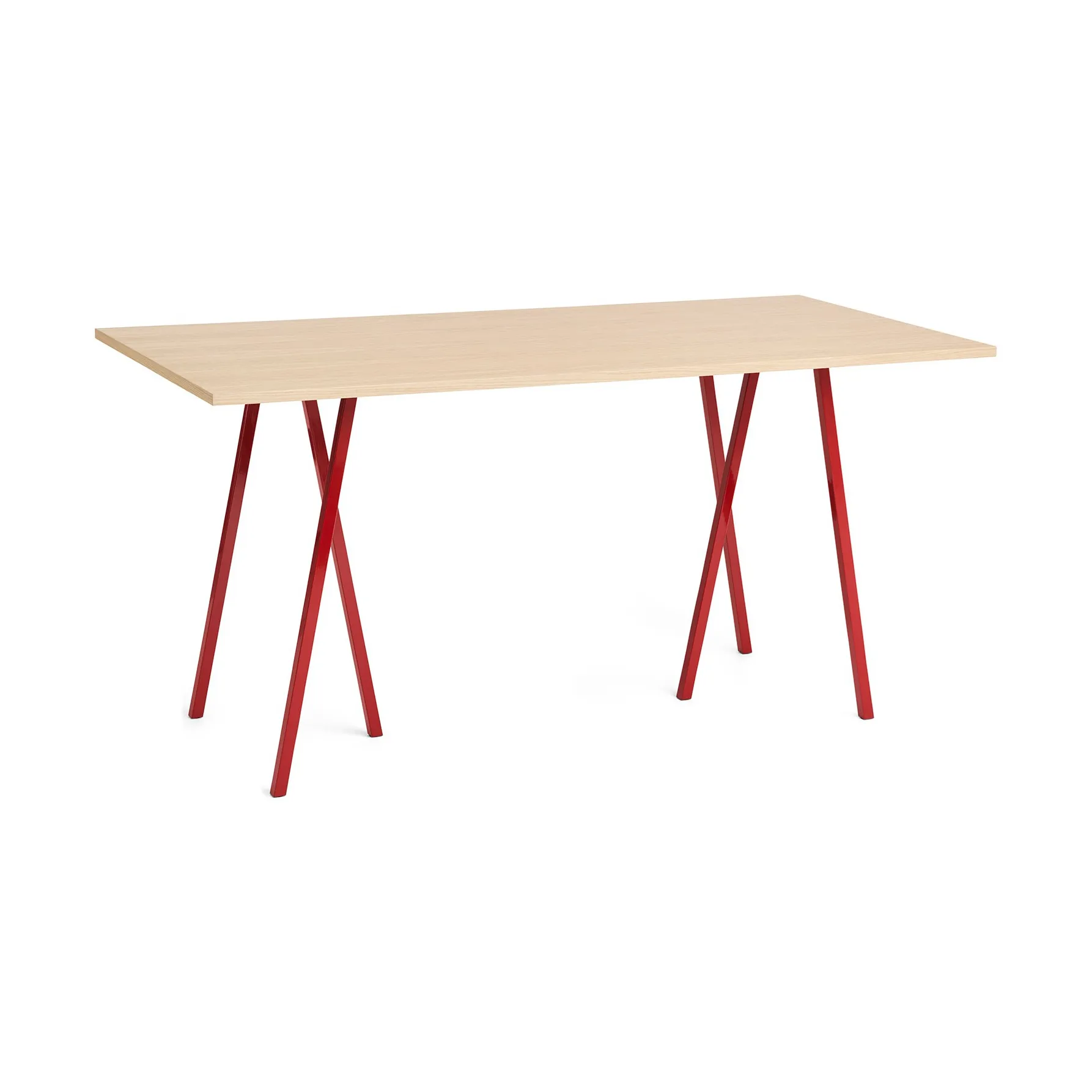 Loop Stand spisebord 92,5x200 cm, Maroon red-clear lacq. oak HAY