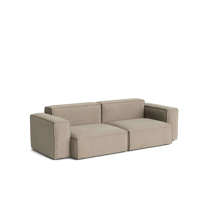 Mags Soft Low Armrest sofa 2,5-seter kombinasjon 1 - Linara beige, avtakbart trekk - HAY