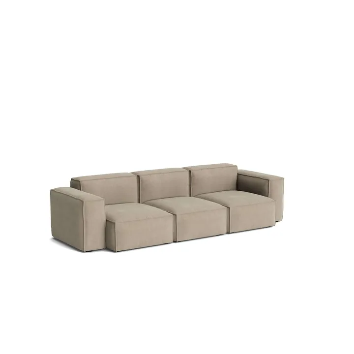 Mags Soft Low Armrest sofa 2,5-seter kombinasjon 1 - Linara beige, avtakbart trekk - HAY