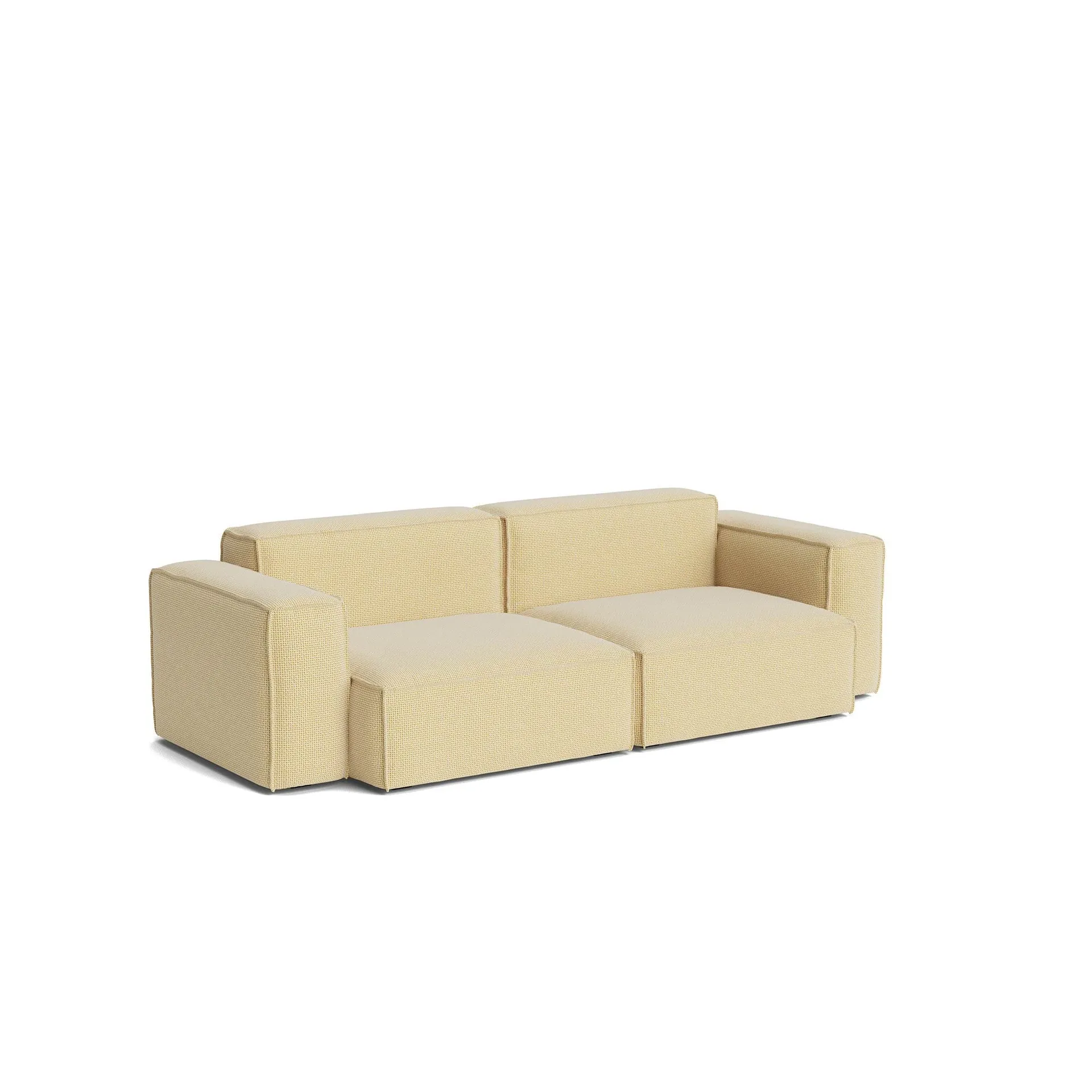 Mags Soft Low Armrest sofa 2,5-seter kombinasjon 1, Tartaglia Ocre white, avtagbart trekk HAY