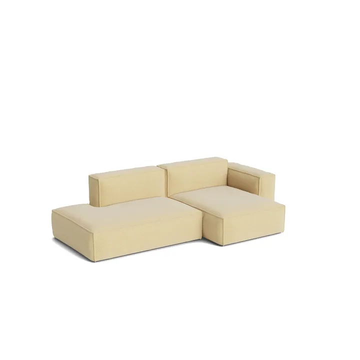 Mags Soft Low Armrest sofa 2,5-seters kombinasjon 3 - Tartaglia Ocre white, høyreplassert, avtagbart trekk - HAY