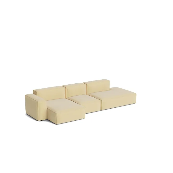 Mags Soft Low Armrest sofa 2,5-seters kombinasjon 3 - Tartaglia Ocre white, venstrevendt, avtagbart trekk - HAY