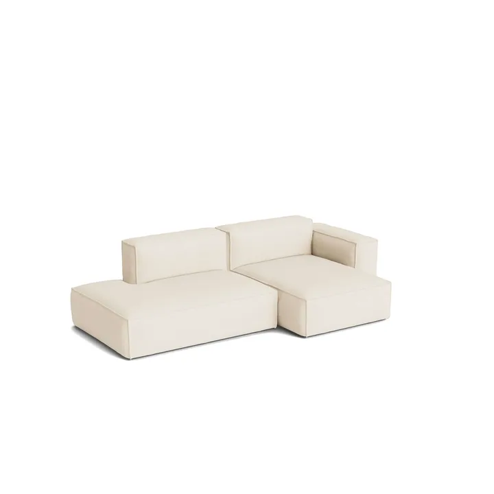 Mags Soft Low Armrest sofa 2,5-seters kombinasjon 3 - Turf cream, høyrestilt, avtakbart trekk - HAY