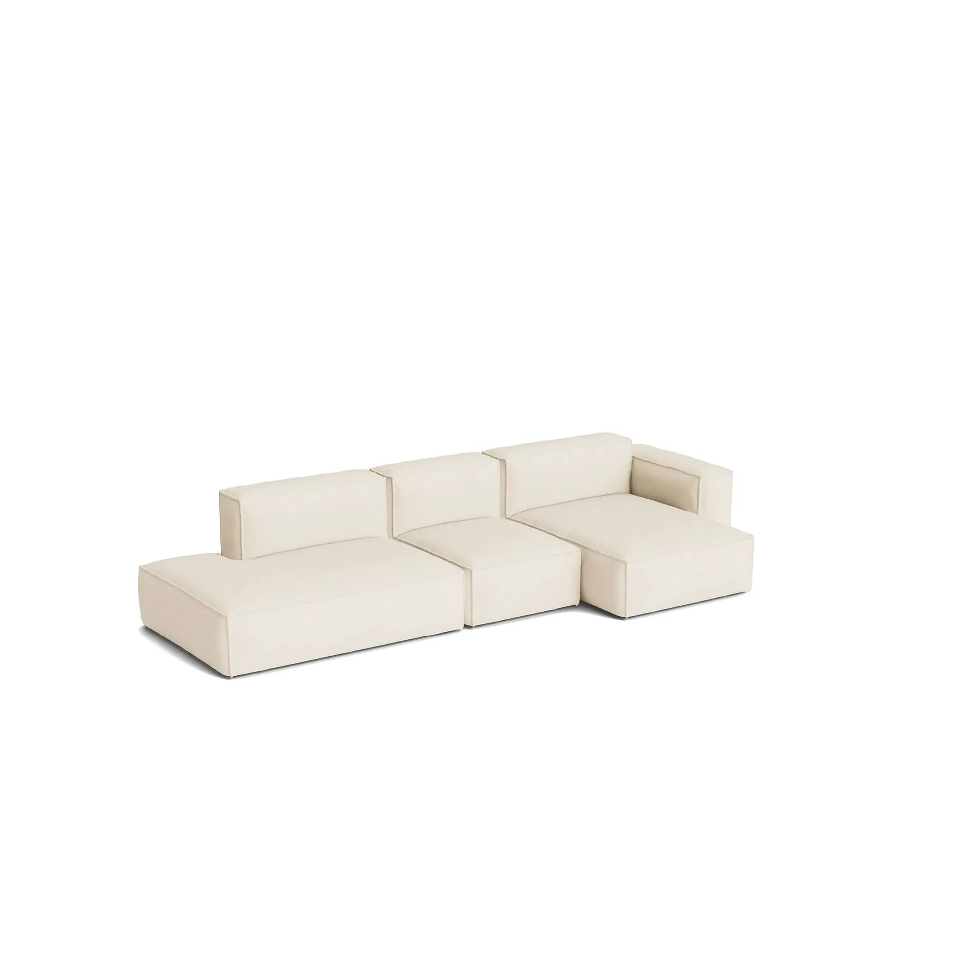 Mags Soft Low Armrest sofa 2,5-seters kombinasjon 3, Turf cream, høyrestilt, avtakbart trekk HAY
