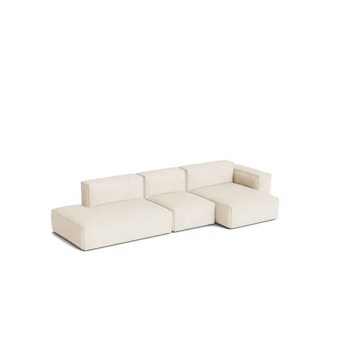 Mags Soft Low Armrest sofa 2,5-seters kombinasjon 3 - Turf cream, høyrestilt, avtakbart trekk - HAY