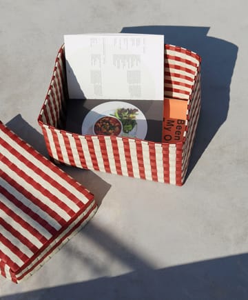 Maxim Stripe Box oppbevaringskurv L 26,5 x 35,5 cm - Rød-sand - HAY