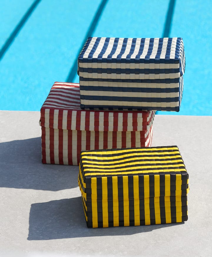 Maxim Stripe Box oppbevaringskurv L 26,5 x 35,5 cm, Rød-sand HAY