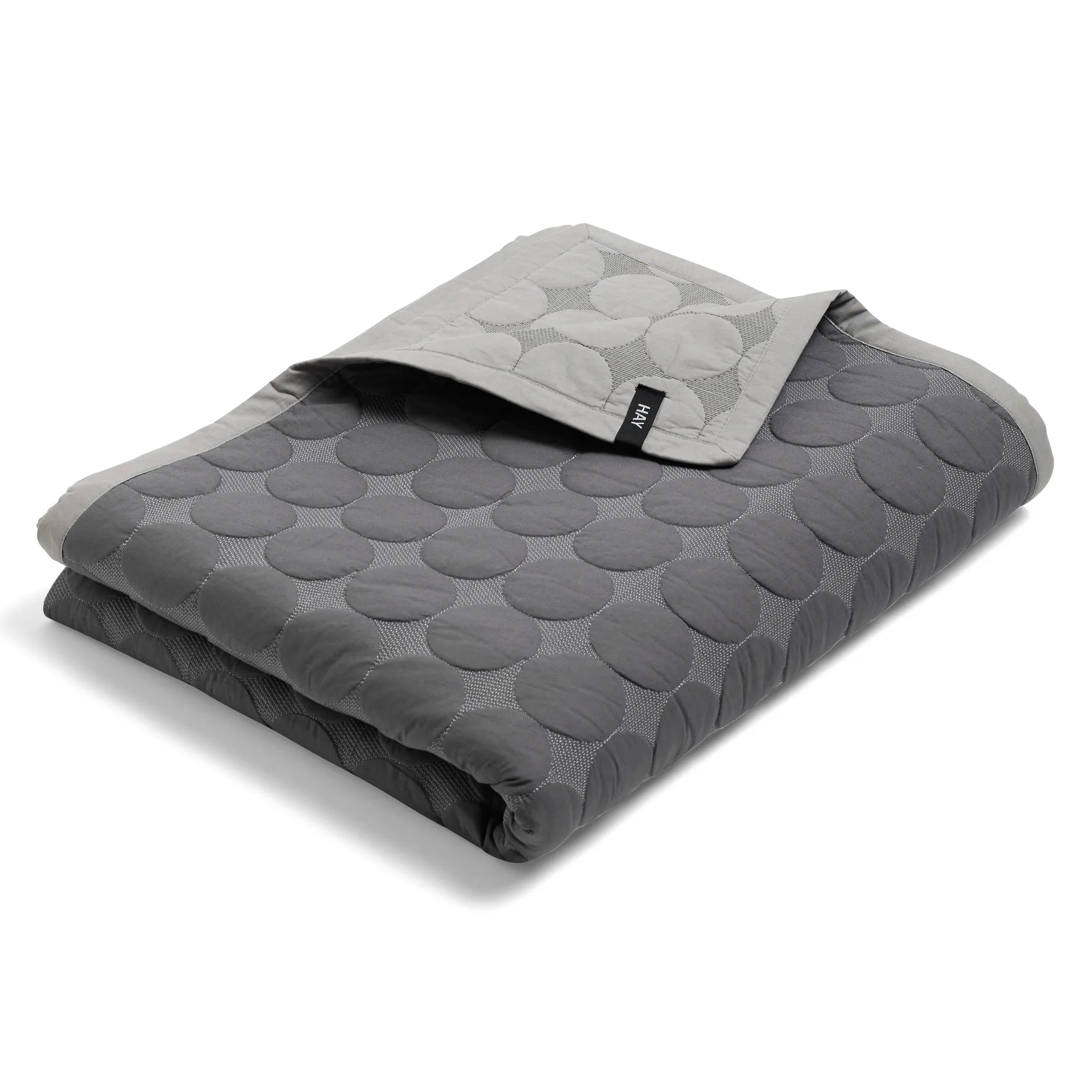 Mega Dot sengeteppe 260x260 cm, Dark grey HAY
