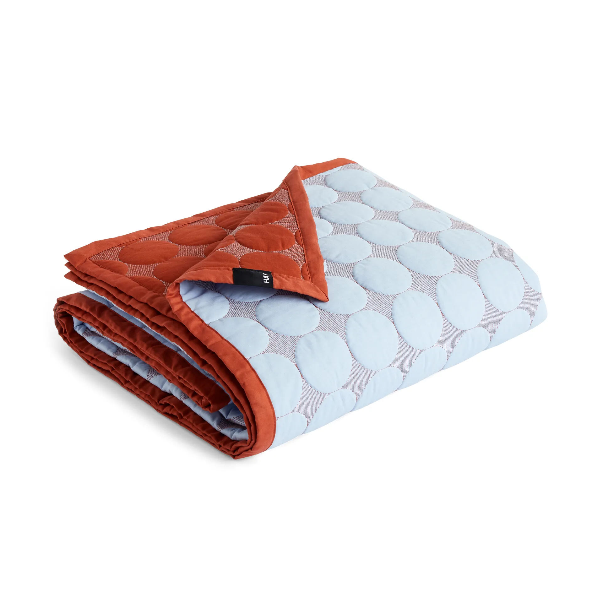 Mega Dot sengeteppe organic 195x245 cm, Light blue HAY