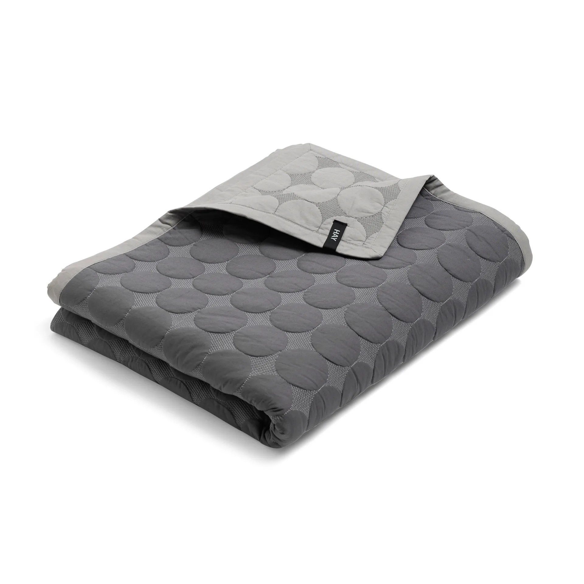 Mega Dot sengeteppe organic 235x245 cm, Dark grey HAY