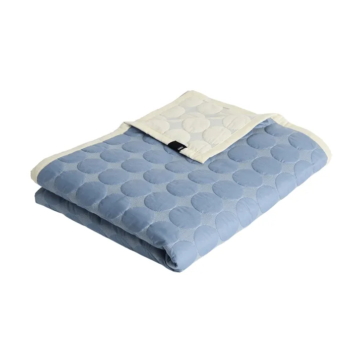 Mega Dot sengeteppe organic 235x245 cm - Dusty blue - HAY