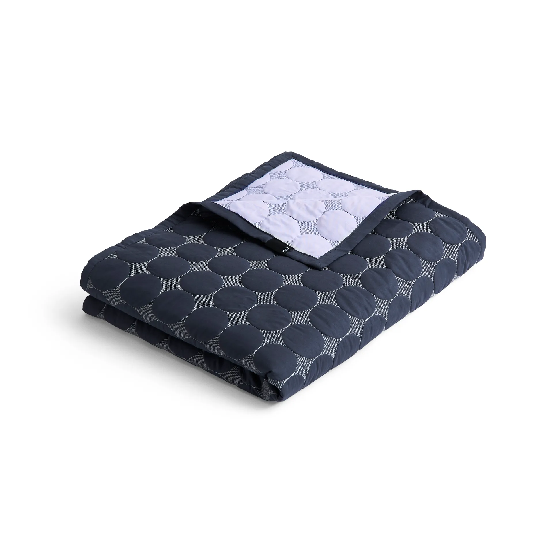 Mega Dot sengeteppe organic 235x245 cm, Midnight blue HAY