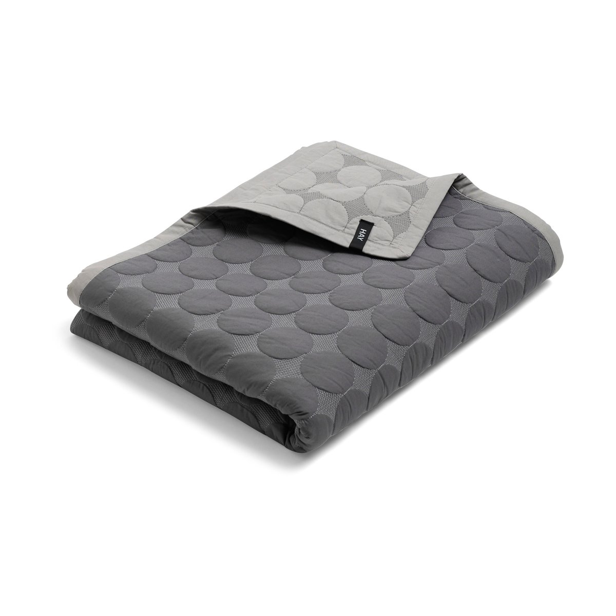 Bilde av HAY Mega Dot sengeteppe organic 260x260 cm Dark grey