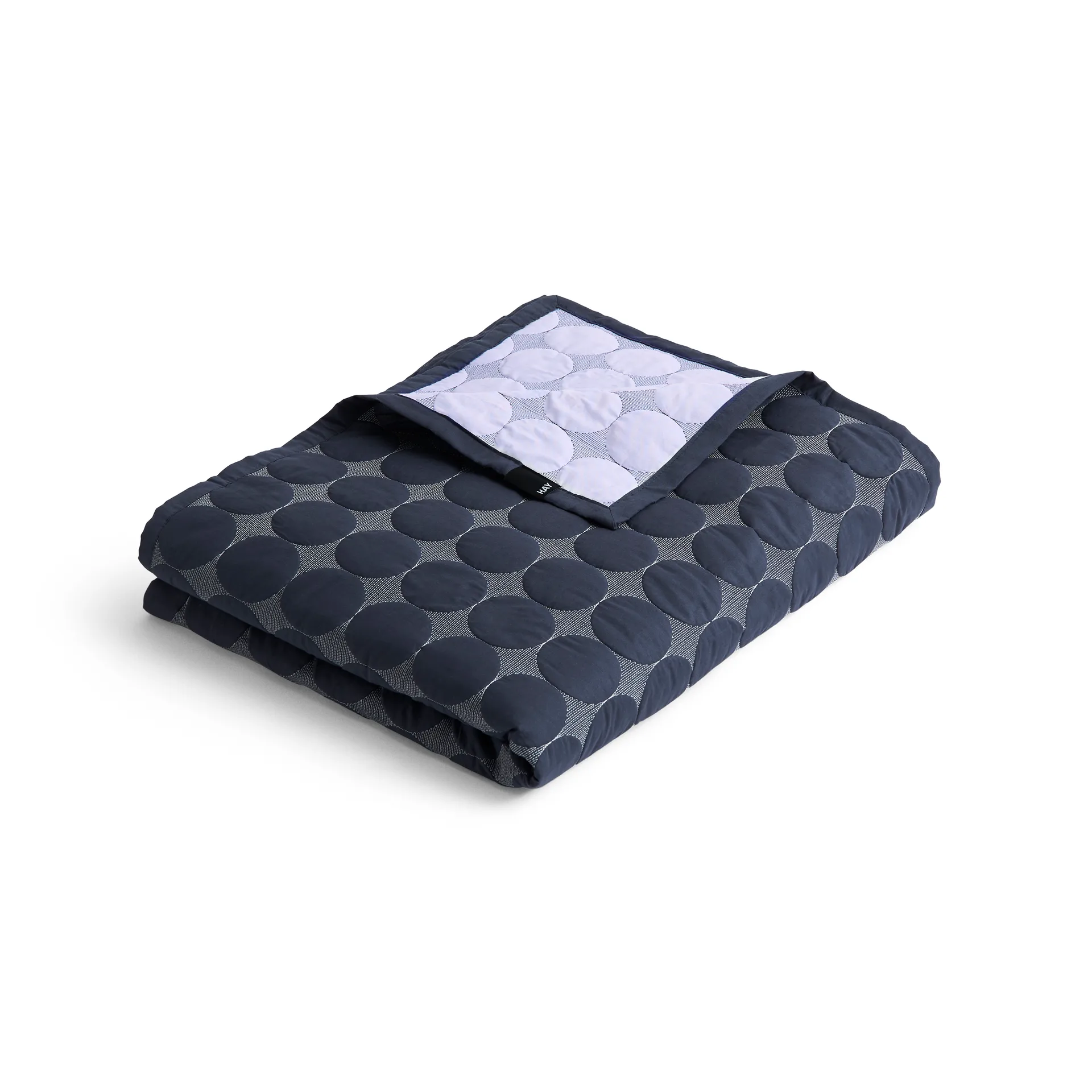 Mega Dot sengeteppe organic 260x260 cm, Midnight blue HAY