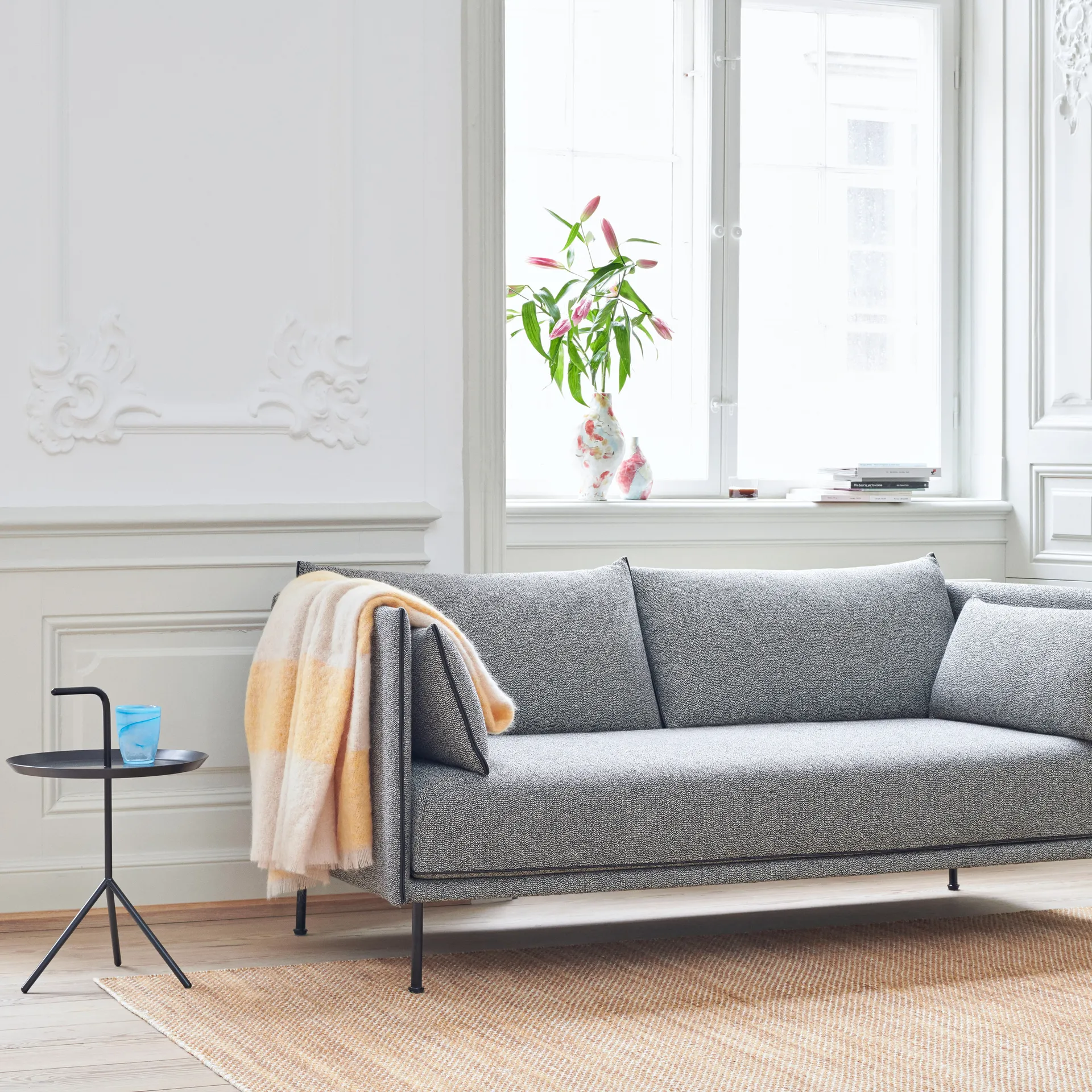 Moiré kelimgulvteppe 170x240 cm, Gul HAY