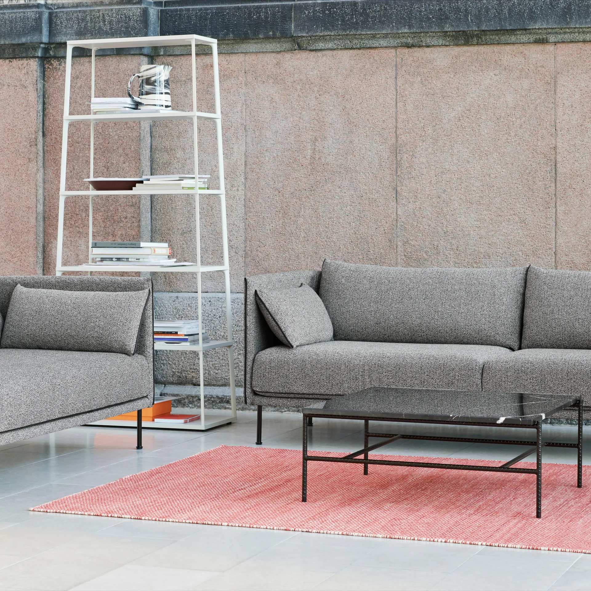 Moiré kelimgulvteppe 170x240 cm, Korall HAY