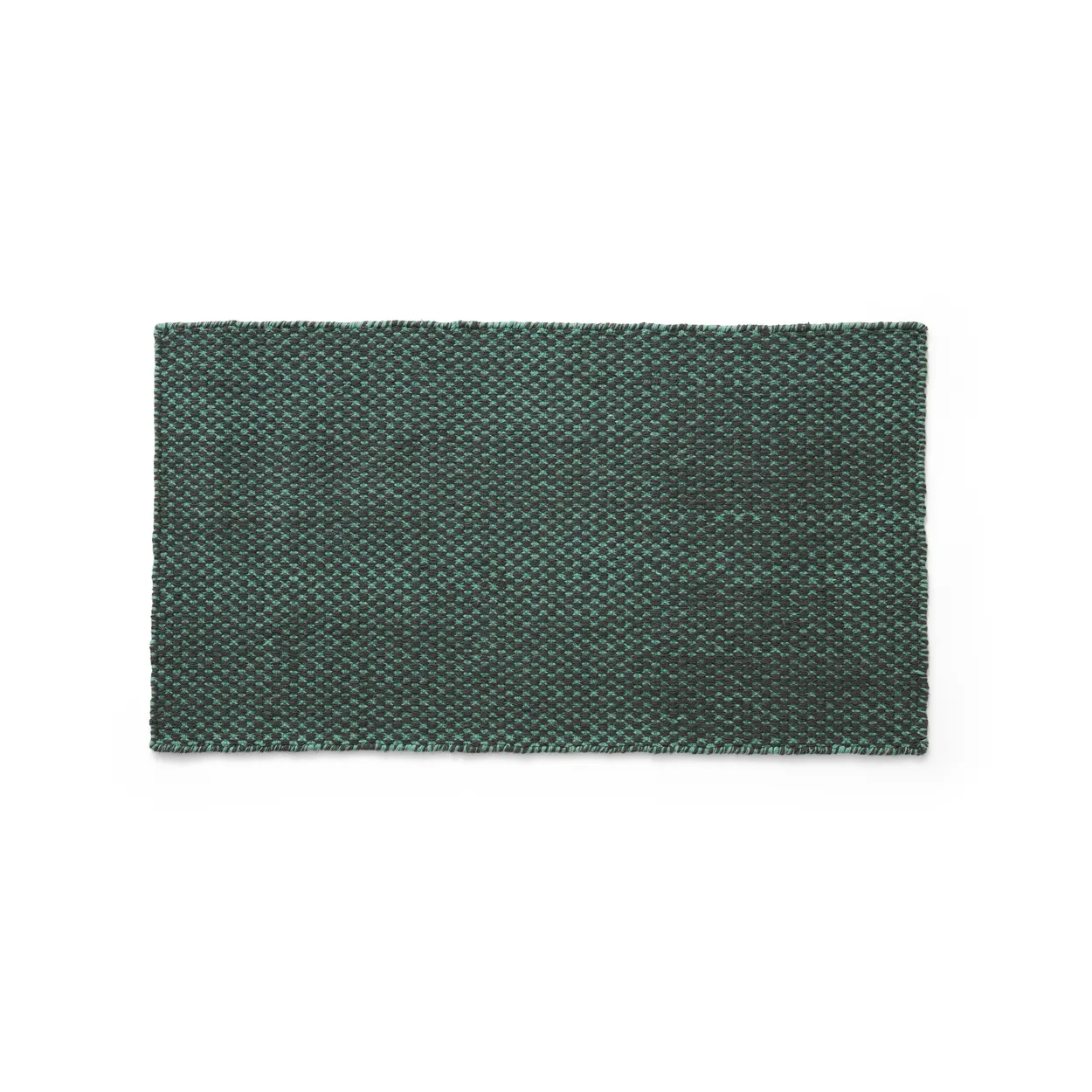 HAY Moiré kelimgulvteppe 52x95 cm Emerald green