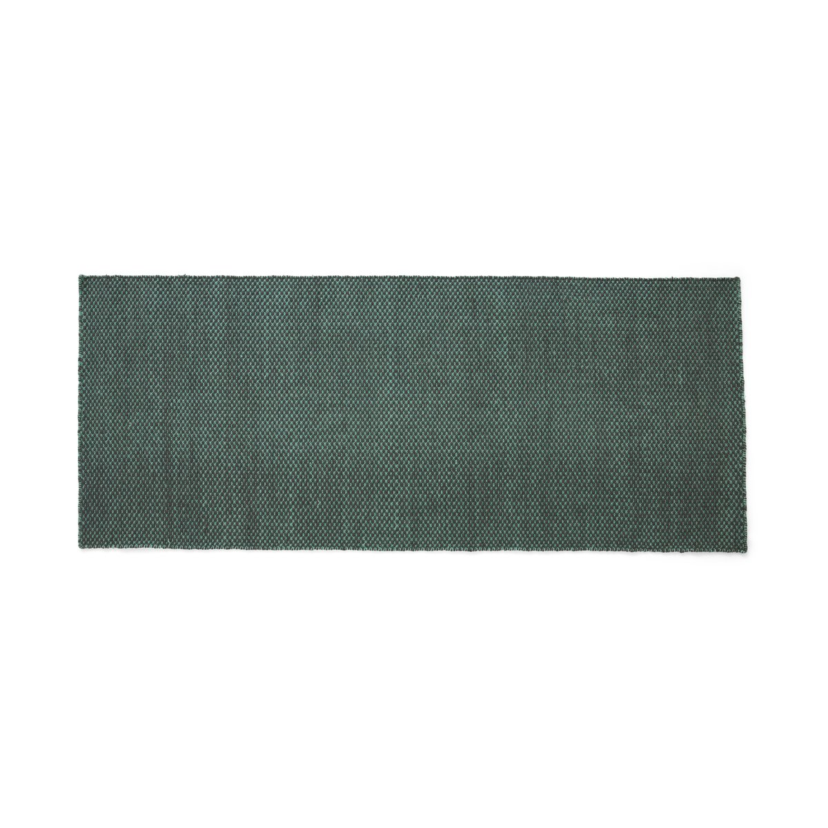 Bilde av HAY Moiré kelimgulvteppe 80x200 cm Emerald green