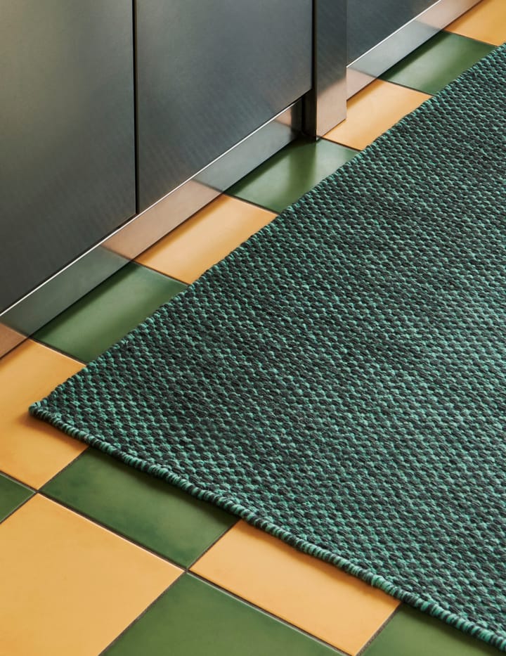 Moiré kelimgulvteppe 80x200 cm, Emerald green HAY