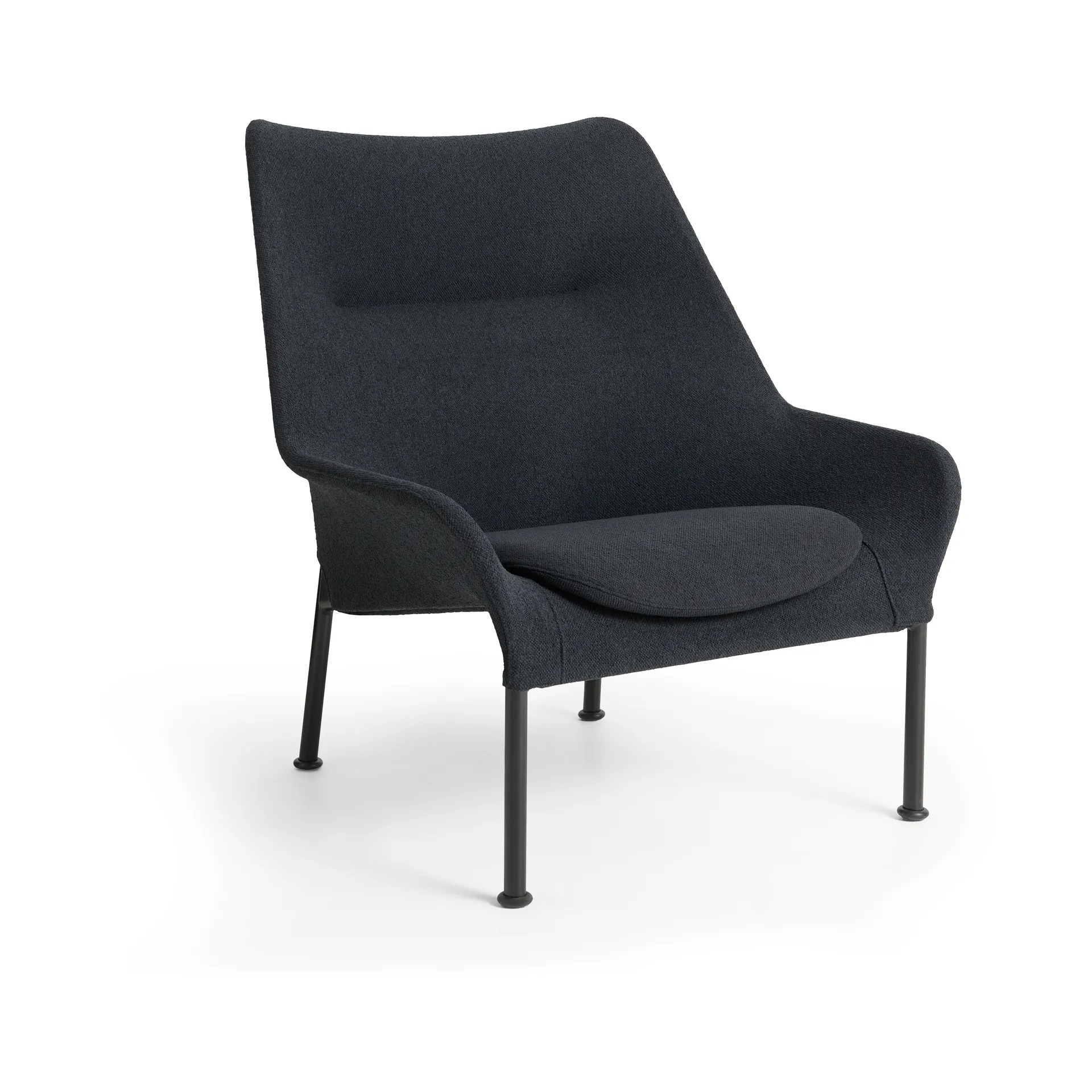 O2 Lounge Chair lenestol, Soft black-svartlakkert stål HAY