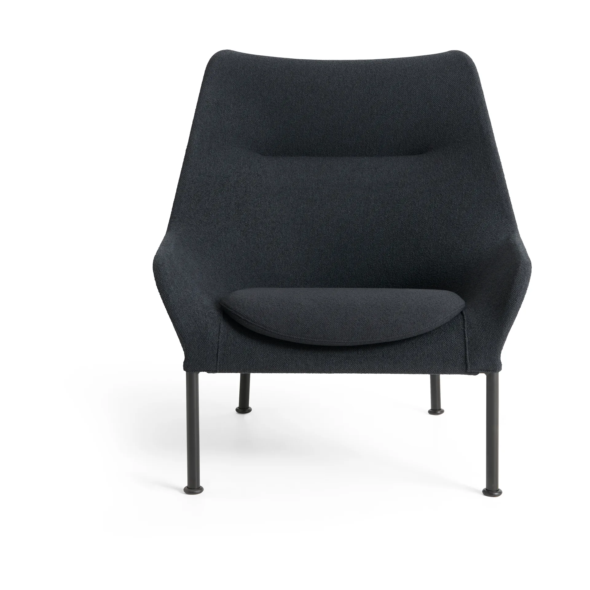 O2 Lounge Chair lenestol, Soft black-svartlakkert stål HAY