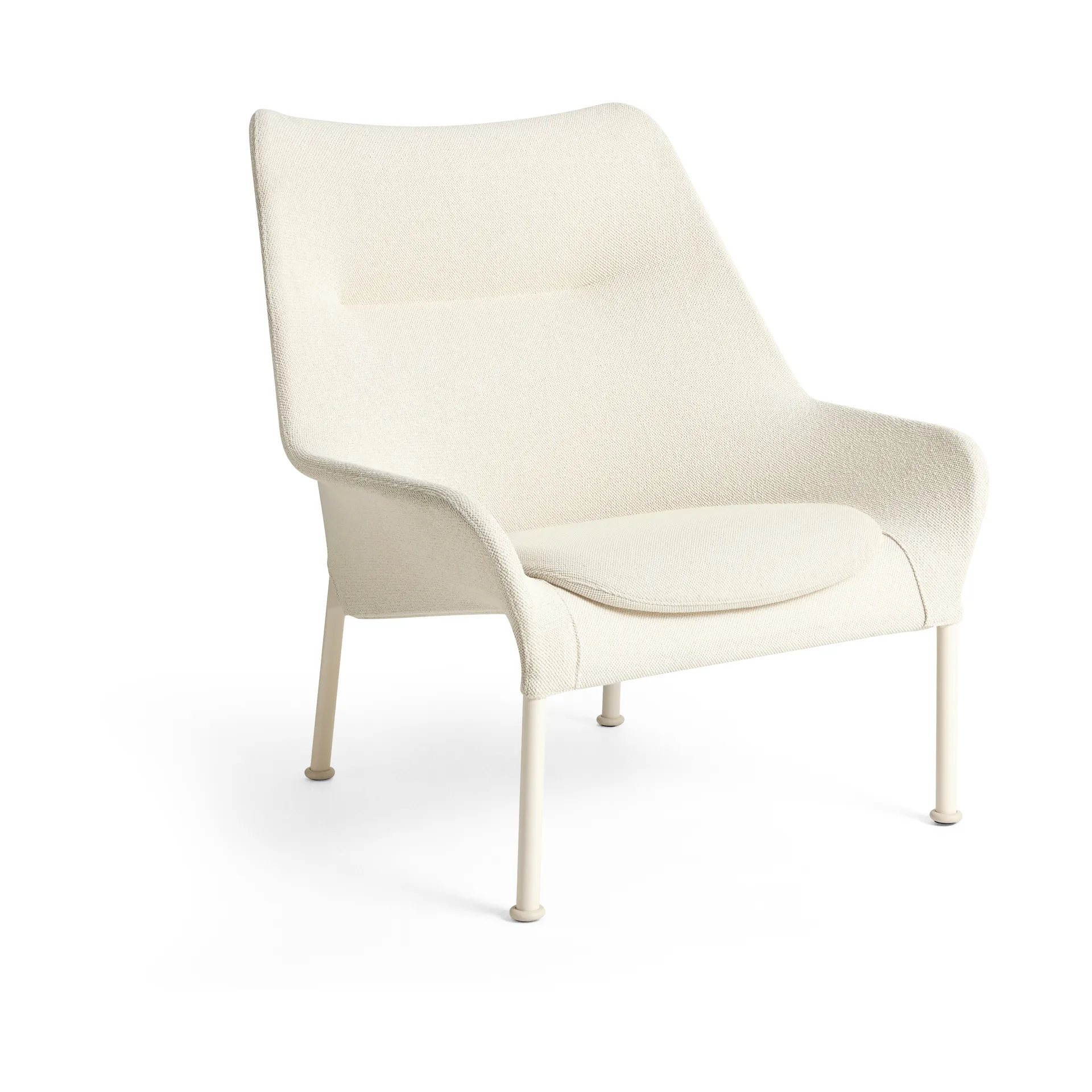 O2 Lounge Chair lenestol, Soft cream-lakkert stål eggshell HAY