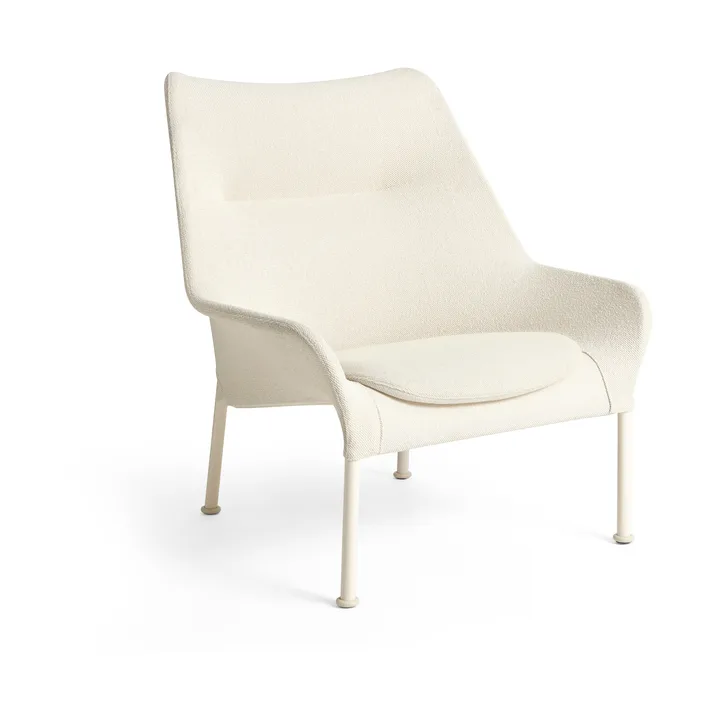 O2 Lounge Chair lenestol - Soft cream-lakkert stål eggshell - HAY