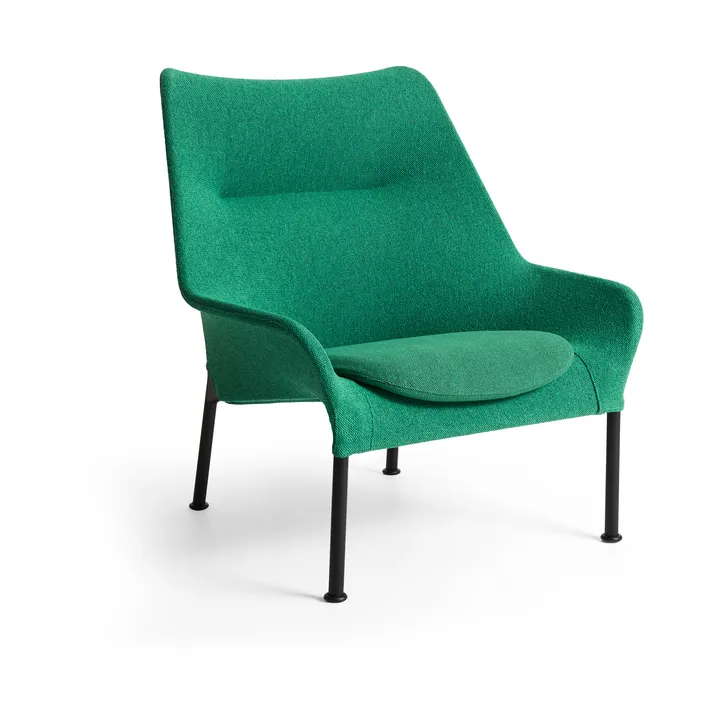 O2 Lounge Chair lenestol - Soft green-svartlakkert stål - HAY