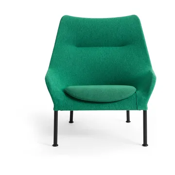 O2 Lounge Chair lenestol - Soft green-svartlakkert stål - HAY