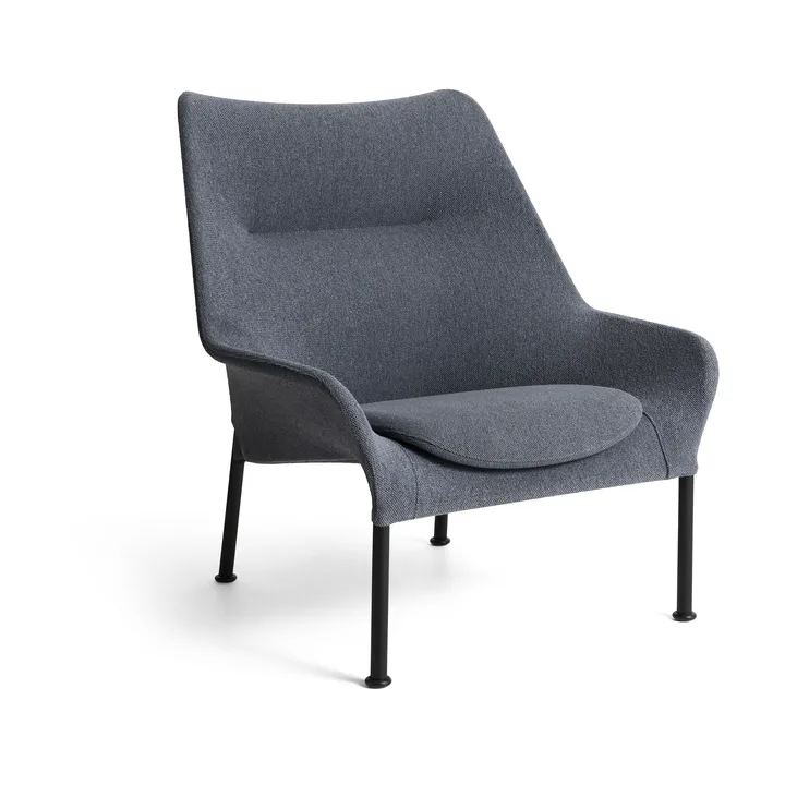 O2 Lounge Chair lenestol - Soft grey-svartlakkert stål - HAY