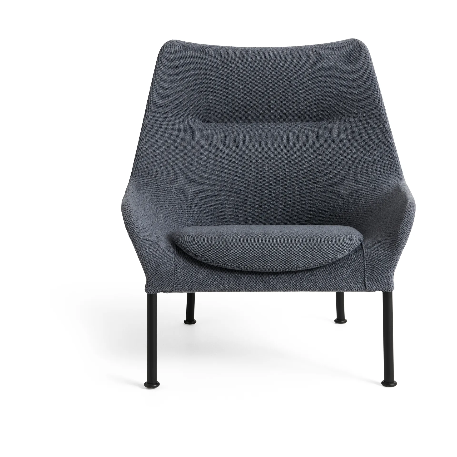 O2 Lounge Chair lenestol, Soft grey-svartlakkert stål HAY