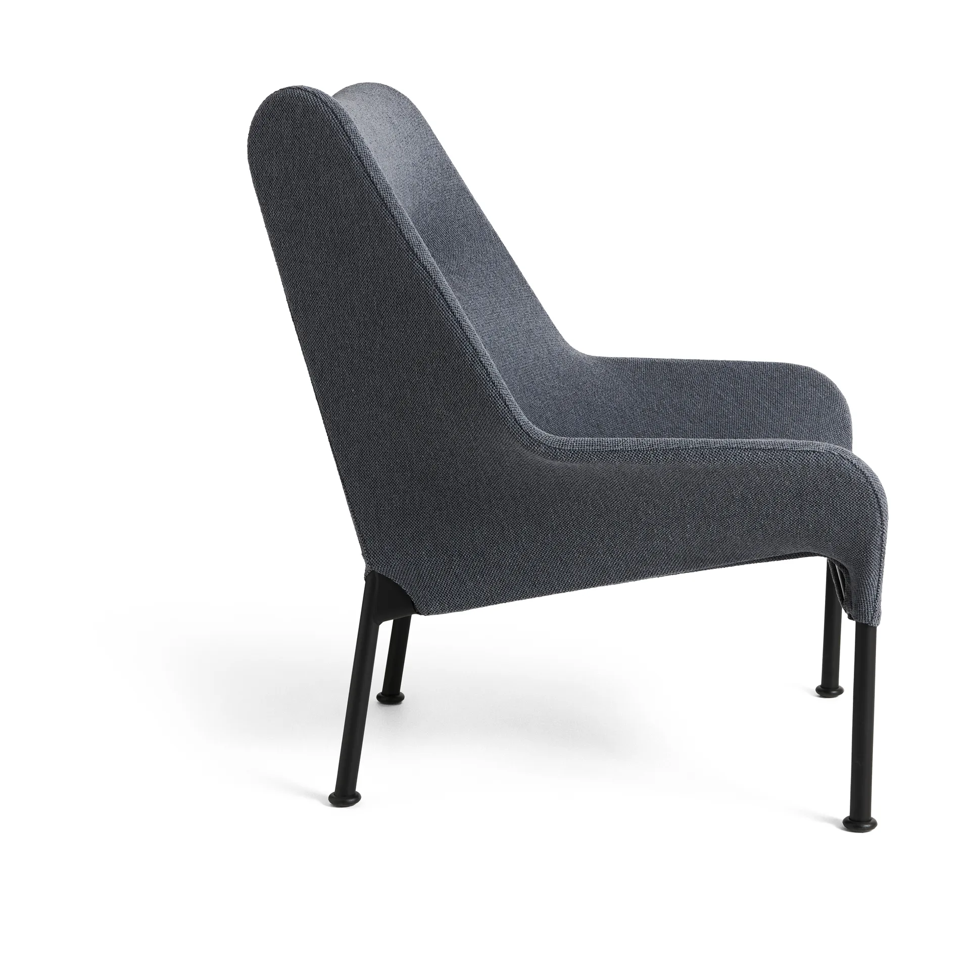 O2 Lounge Chair lenestol, Soft grey-svartlakkert stål HAY