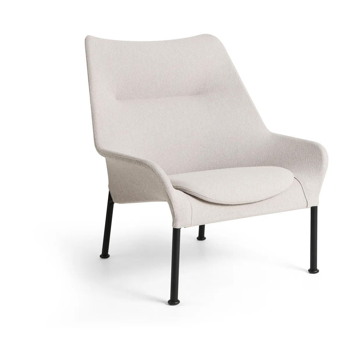 HAY O2 Lounge Chair lenestol Soft light greysvartlakkert stål