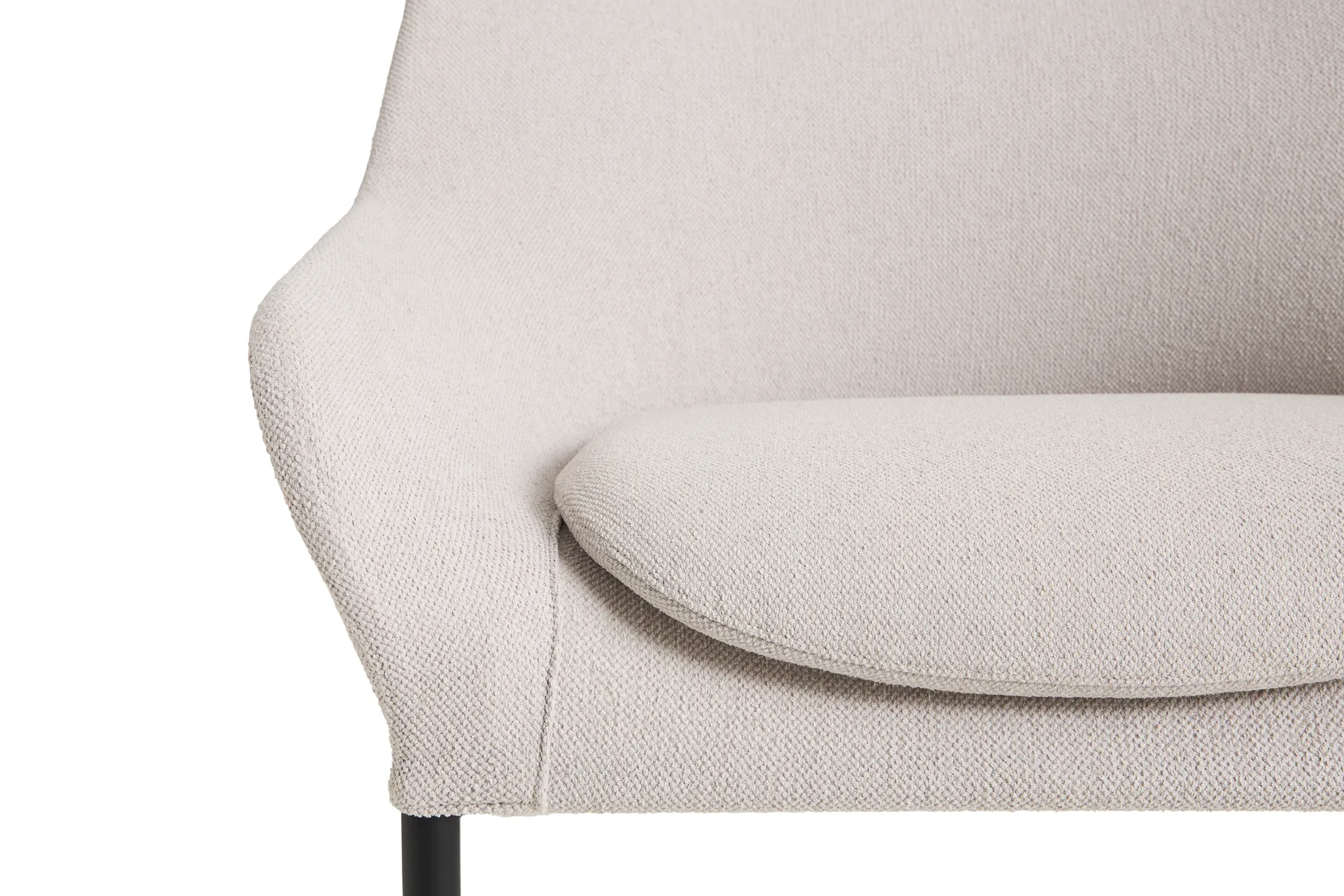 O2 Lounge Chair lenestol, Soft light greysvartlakkert stål HAY