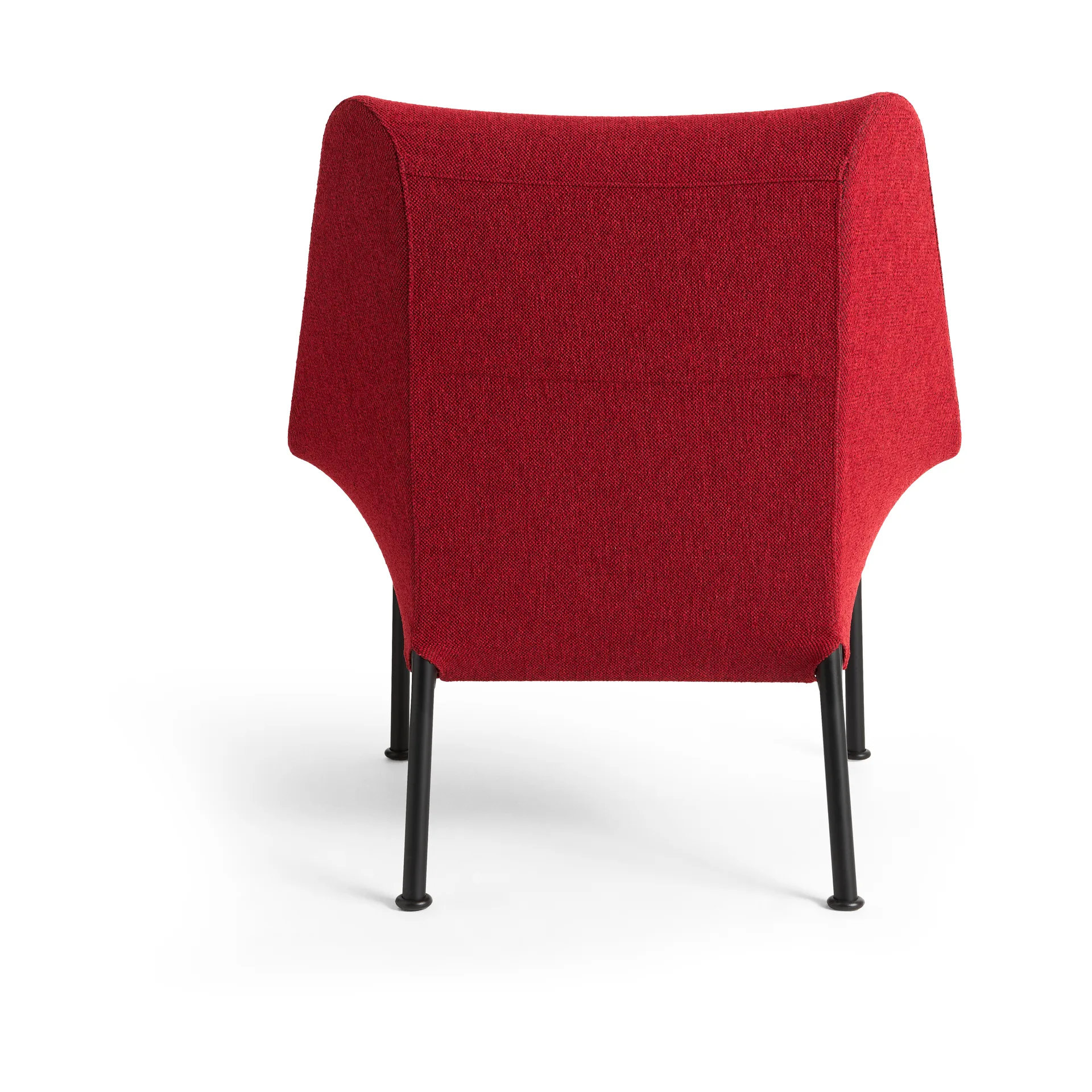 O2 Lounge Chair lenestol, Soft red-svartlakkert stål HAY