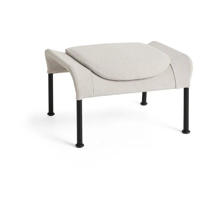 O2 Ottoman fotskammel - Soft light-grey-svartlakkert stål - HAY