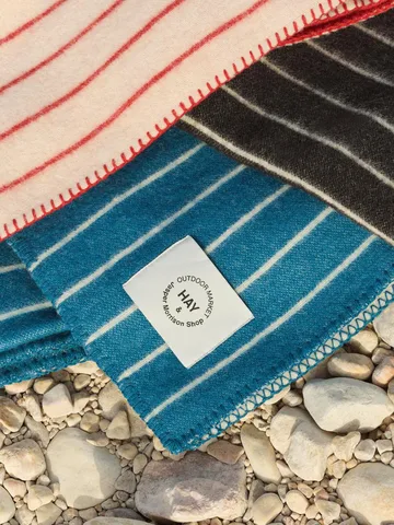 Outdoor Market pledd - Blue-beige, 130x180 cm - HAY