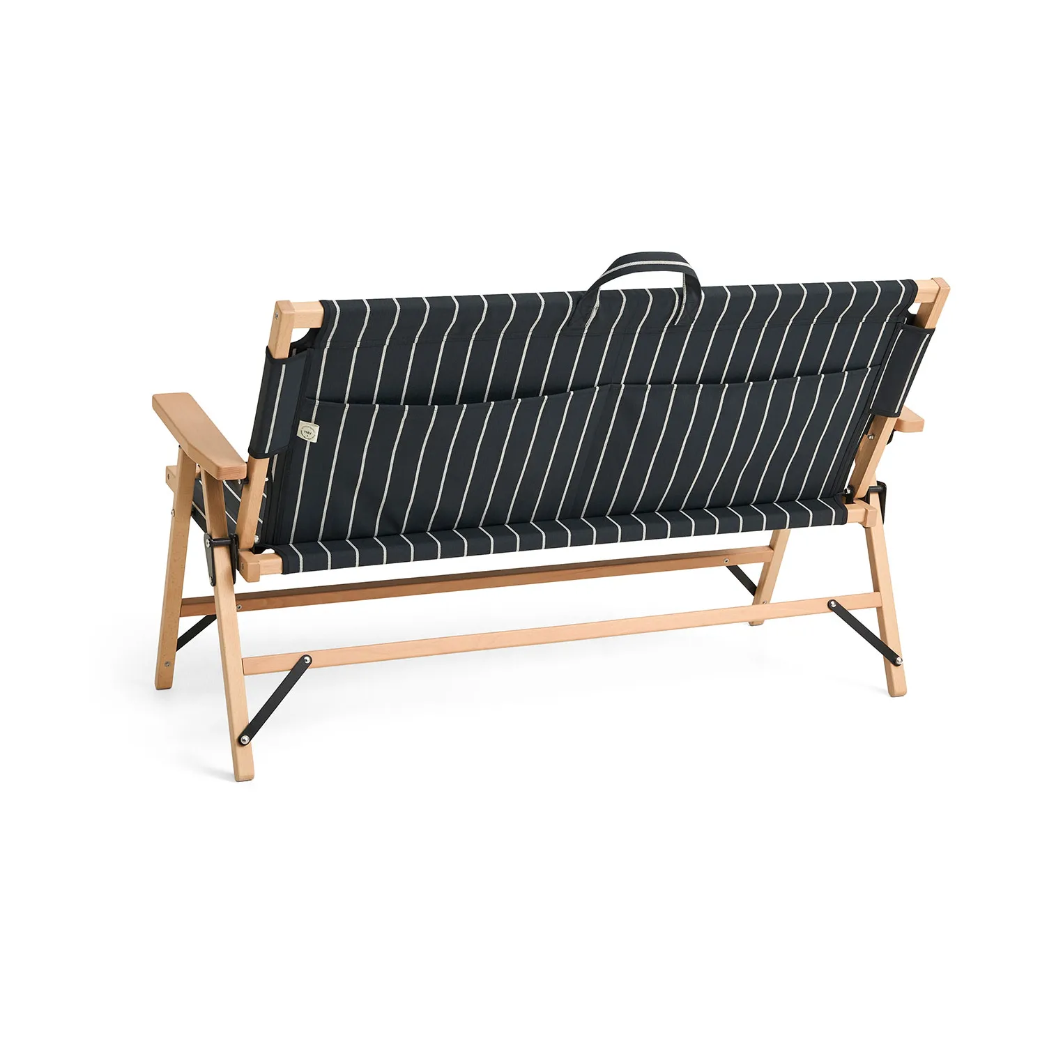 Outdoor Market sofa sammenleggbar, Black-beige, 2-seter HAY