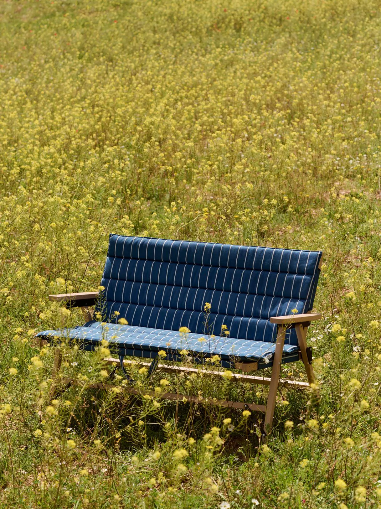 Outdoor Market sofa sammenleggbar, Blue-beige, 2-seter HAY
